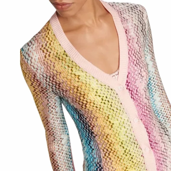 Missoni Cardigan Dress Multicolor Knit Longline Midi Size 38 US 0 2 XS NWT - Picture 5 of 10